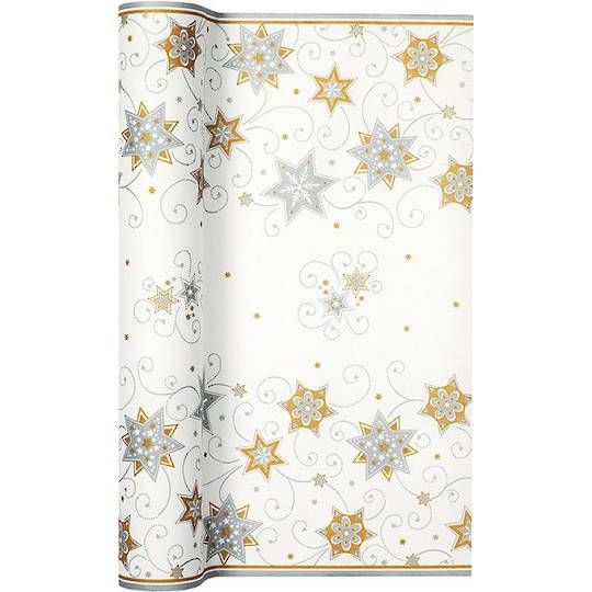 Paper Table Runner, Stars & Swirls Silver 40x490cm *ETA Nov